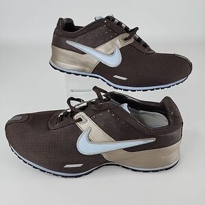 Vintage NIKE ZOOM Shoes Womens 8 Athletic Running Train Sneakers Brown/Gold/Blue